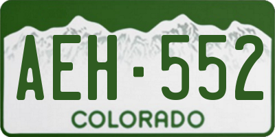 CO license plate AEH552