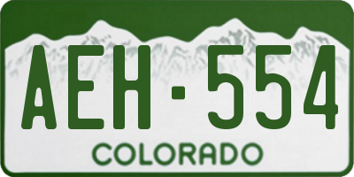 CO license plate AEH554