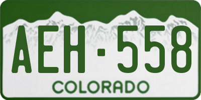 CO license plate AEH558