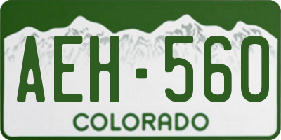 CO license plate AEH560