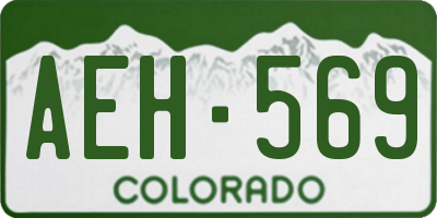 CO license plate AEH569
