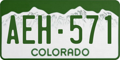 CO license plate AEH571