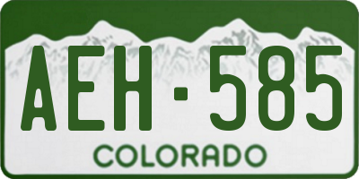 CO license plate AEH585