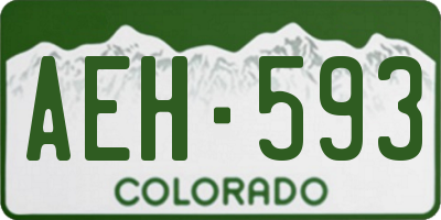 CO license plate AEH593
