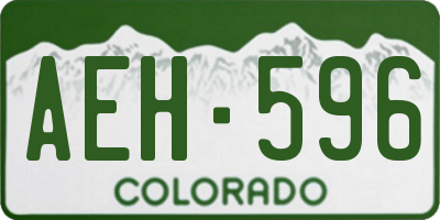 CO license plate AEH596