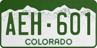 CO license plate AEH601