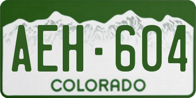 CO license plate AEH604