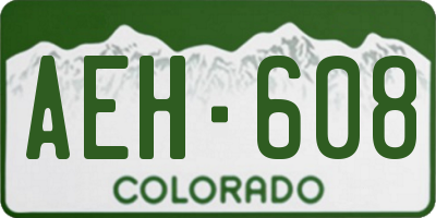 CO license plate AEH608