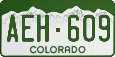 CO license plate AEH609