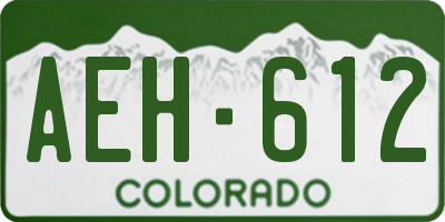 CO license plate AEH612