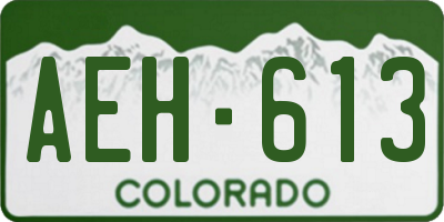 CO license plate AEH613