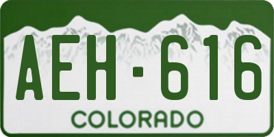 CO license plate AEH616