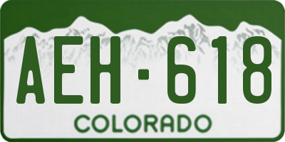 CO license plate AEH618