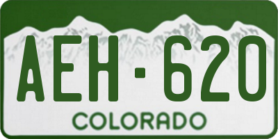 CO license plate AEH620
