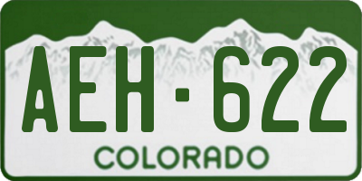 CO license plate AEH622