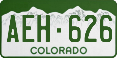 CO license plate AEH626