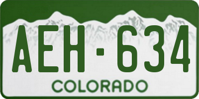 CO license plate AEH634
