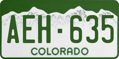 CO license plate AEH635