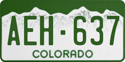 CO license plate AEH637
