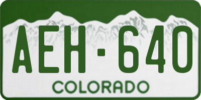 CO license plate AEH640
