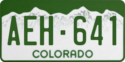 CO license plate AEH641