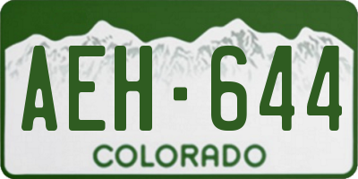CO license plate AEH644