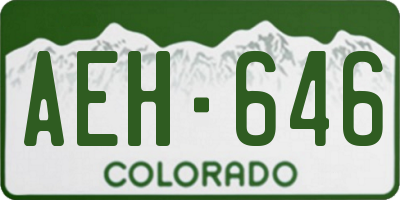 CO license plate AEH646