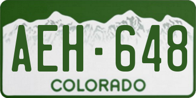 CO license plate AEH648