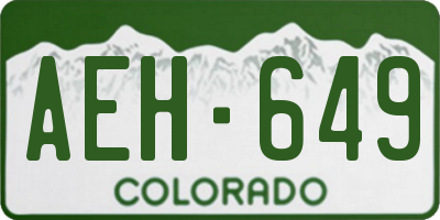 CO license plate AEH649