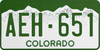 CO license plate AEH651