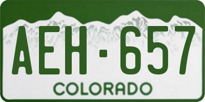 CO license plate AEH657