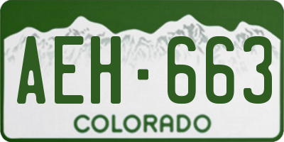 CO license plate AEH663
