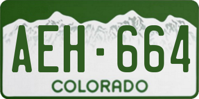 CO license plate AEH664