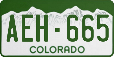CO license plate AEH665