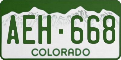 CO license plate AEH668