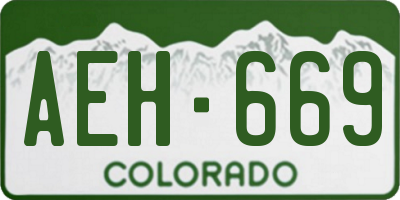 CO license plate AEH669