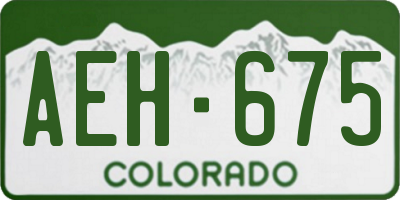 CO license plate AEH675