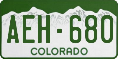 CO license plate AEH680