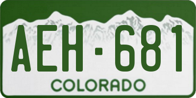 CO license plate AEH681