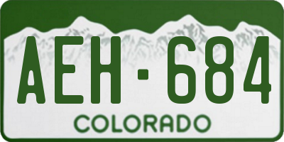 CO license plate AEH684