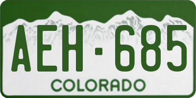 CO license plate AEH685