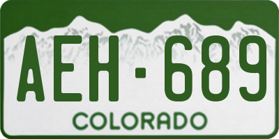 CO license plate AEH689
