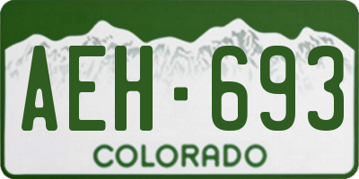 CO license plate AEH693