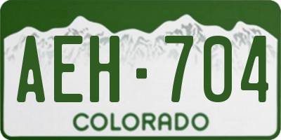 CO license plate AEH704