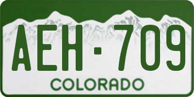 CO license plate AEH709