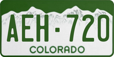 CO license plate AEH720