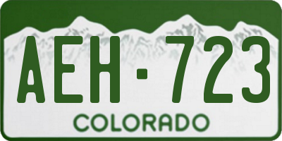 CO license plate AEH723