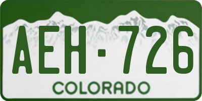 CO license plate AEH726