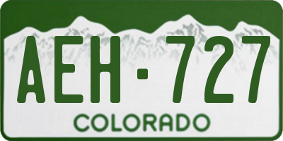 CO license plate AEH727
