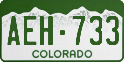 CO license plate AEH733